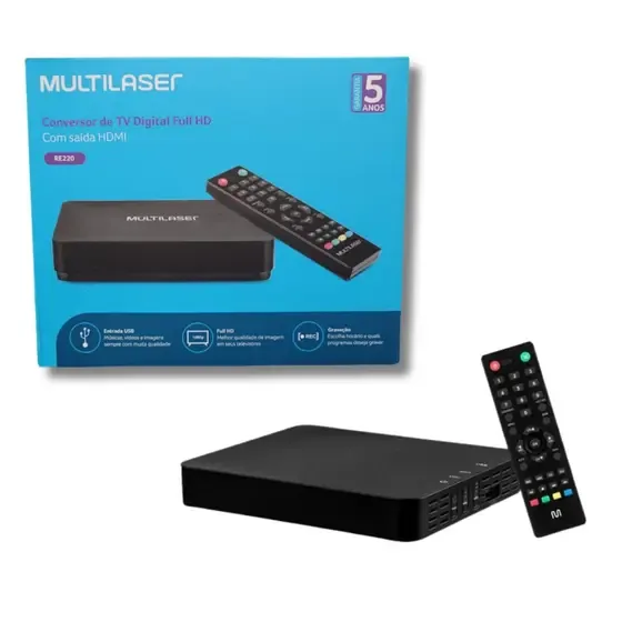 Conversor Digital Terrestre TV Full HD HDMI RCA Multilaser