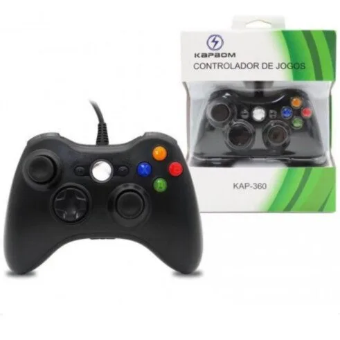 Joystick Controle X360 com fio USB Kapbom KAP-360