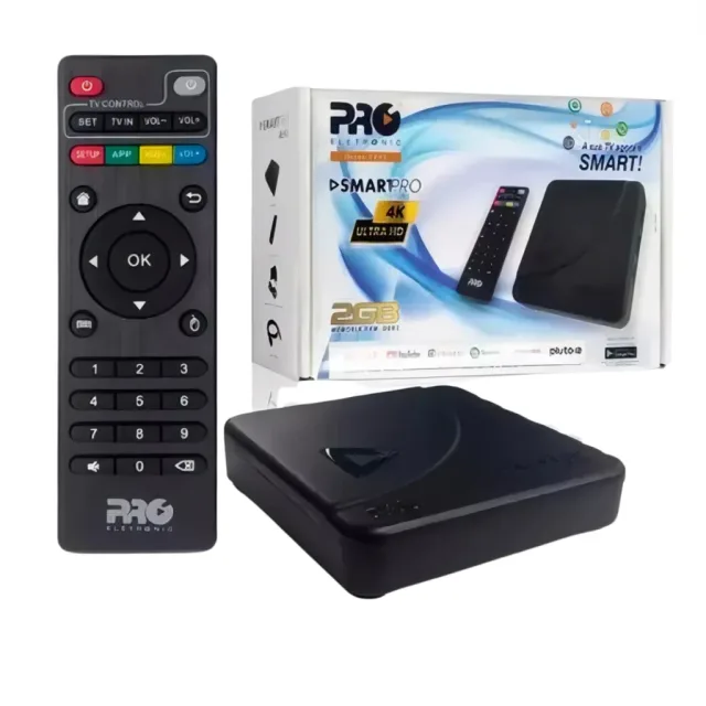 Smart TV Box Android Smartpro 4K Ultra HD 2GB mais 16GB